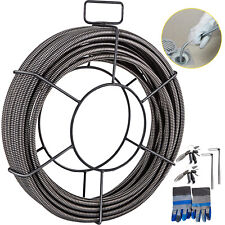 Vevor Drain Cable Sewer Cable 50ft 38in Drain Cleaner Cable Auger Snake Pipe