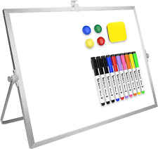 Dry Erase White Board 16inx12in Large Magnetic Desktop Whiteboard With Stand 10