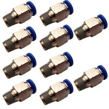Qty 10 38 Od Tube X 14 Npt Pneumatic Fitting Push To Connect Air Fitting