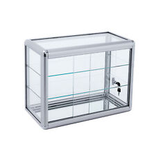 Tempered Glass Counter Top Display Showcase Standard Aluminum Framing With Lock