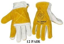 12- Tillman 1464 Grain Cowhide Split Palm Leather Drivers Protective Work Gloves