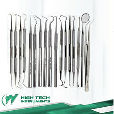 German Dental Scaler Pick Stainless Steel Tools With Inspection Mirror Set 17 Pc