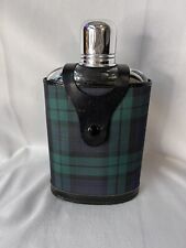 Blue And Green Tartan Plaid Leather Made In England Glass Flask St Patrick Read
