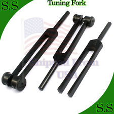 3 Black Tuning Fork For Healing Therapy Medical Surgical Diagnostic Instruments