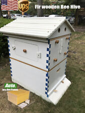 Painted White Auto Langstroth Bee Hive Boxes Beekeeping Hives House 7 Bee Frames