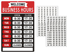 Business Hours Sign Opening Hour Sign Kit Changeable Store Hours Sign Hours Of O