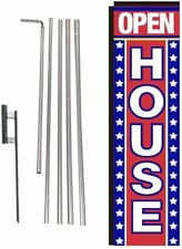 Open House Real Estate Rectangle Feather Banner Flag With Pole Kit And Ground...