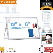 Compact Magnetic Whiteboard Easel - Portable Double Sided White Board - 12 X 8