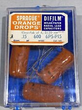 3 Sprague 6ps-p15 0.15 Uf 600 Vdc Orange Drop Capacitors Nos
