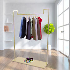Heavy Duty Commercial Garment Rack Clothes Display Stand Double-shelves Gold