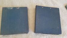 Two Vintage 2 Mead Blue Canvas 3 Ring Binders Notebook Retro Clipboard Lot
