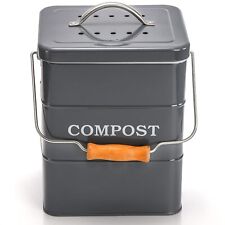 Compost Bin Kitchen Countertop 1 Gallon Metal Composter Pail Food Waste Composti