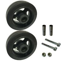 2 Caster Wheels Set 4 5 6 8 Rubber On Cast Iron Wheel Set With Bearing Kit