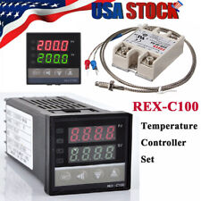 Pid Rex-c100 Temperature Controller Kit K Thermocouple 40a Ssr J6z4