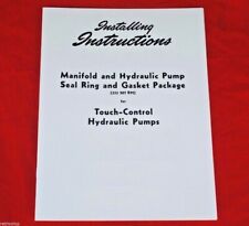 Touch Control Hydraulic Pump Rebuild Manual Ih Farmall Super A C 100 130 140 200