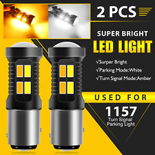 2x Whiteamber 1157 Led Drl Switchback Turn Signal Parking Light Bulb Dual Color
