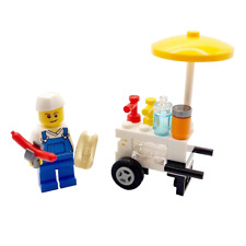 Lego Hot Dog Food Stand Cart Chef Cook Vendor Minifigure Funfair Food Gift