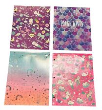 Cute Kitty Mermaid Pocket Folders Lot Of 4 - New