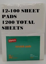 12 Pads Staples Note Pads Scratch Pads 4 X 6 - 1200 Total Sheets  White