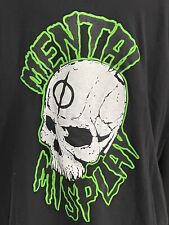 Black Tshirt Mens Skull Graphic Shirt Sz Large Mental Display Next Level Cotton