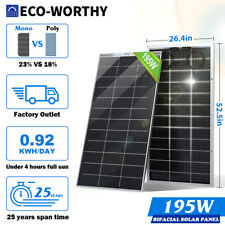 Eco-worthy 100w 200w 400w 1000w Watt Bifacial Solar Panel Mono Pv 12v Home Rv