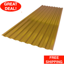 26 In X 6 Ft. Brick Polycarbonate Roof Panel Corrugated Strength Fiberglass Gold