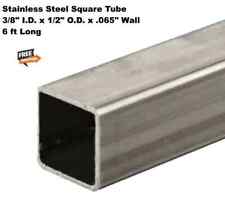 Stainless Steel Square Tube Hollow 38 I.d. X 12 O.d. X .065 Wall 6 Ft Long