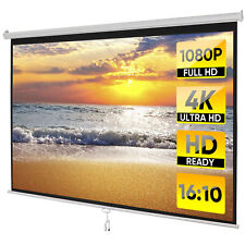 100manual Projection Screen Pull Down 1610 Hd Projector 4k Widescreen For Home