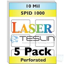 Laser Teslin Paper - 8up Perforated - For Making Pvc-like Id Cards - 5 Sheets