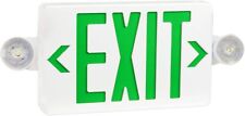 Green Led Exit Sign Ul-listed Emergency Light - Dual Led Lamp Abs Fire Resistan