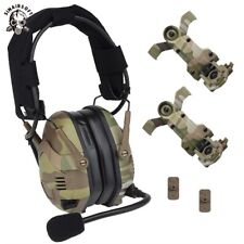 Tactical Electronic Headset Bluetooth Silicone Ear Muffs For Helmet Noise Reduct