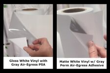 3.4mil Gloss Matte White Print Vinyl Roll Gray Air-release Psa Solvent Latex