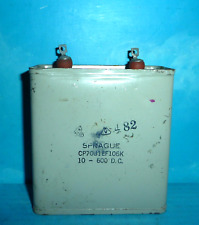 Sprague Oil Filled Can Capacitor 10uf600vdc 10mfd600v Free Shipping