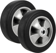 2 Pack 8 Inch Hand Truck Wheels Solid Flat Free Tires For Hand Truck Dolly Cart