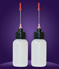 Two 1 Oz Soft Bottles With Needle Tip Dispenser Pharmaceutical Grade Quality