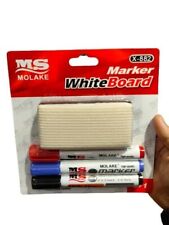 Ms Molake White Board Marker Medium 3pcs With Eraser Set Red Blue Black Color