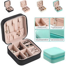 Pu Leather Small Jewelry Box Portable Travel Jewellery Ornaments Storage Case Us
