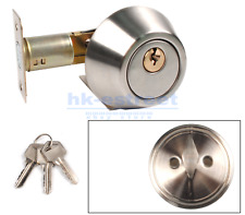 Single Sided Deadbolt Lock Entry Keyed Cylinder 3 Keys Exterior Door Satin Brass