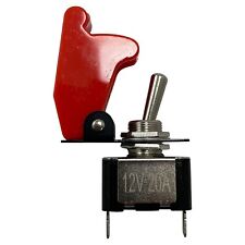 Heavy Duty On Off Metal Toggle Switch 20a 12v Red Switch Flip Up Cover