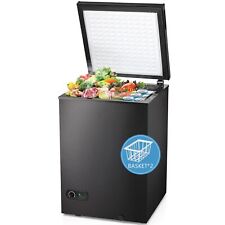 Chest Deep Freezer 3.5 Cu Ft Frozen Food Storage Ice Fridge With Basket Black Us