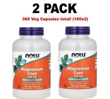 Now Foods Magnesium Caps 2 Pack 400 Mg 180 Veg Capsules Each 360 Total