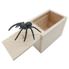 1 Wooden Prank Spider Scare Box Hidden In Case Trick Play Joke Scarebox Gag Toy