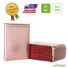 000 25 Pcs 5x7 Inch Metallic Bubble Mailer Rose Pink Padded Envelopes