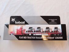 Bobcat 150 Scale Die Cast Flat Bed Tractor Trailer W 4 Bobcat Loaders Nos