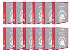 Bazic Binder 1 Inch 3-ring View W2-pockets Multi Colors Case Of 12 Binders