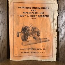Vintage 1955 Allis Chalmers Tractor Plow Foot Scraper Book Instruction Manual