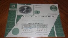Watkins Johnson Company Stock Certificate