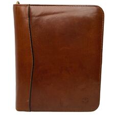 Vtg Franklin Covey Quest 7 Ring Planner Binder Faux Leather Brown 8.5x11 Usa