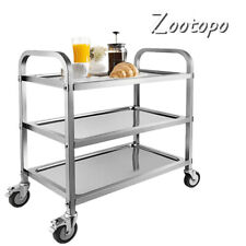 Zootopo 3 Tier Stainless Steel Utility Cart With Locking Wheels Kitchen Cart