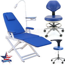 Dental Foldable Examination Chair With Led Light Dentist Pu Mobile Chair Stool